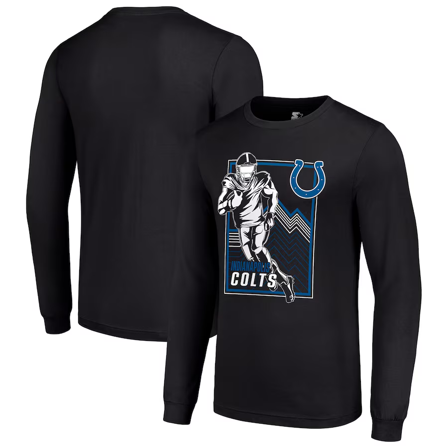 Men Indianapolis Colts black 2024 NFL Long sleeve T Shirts